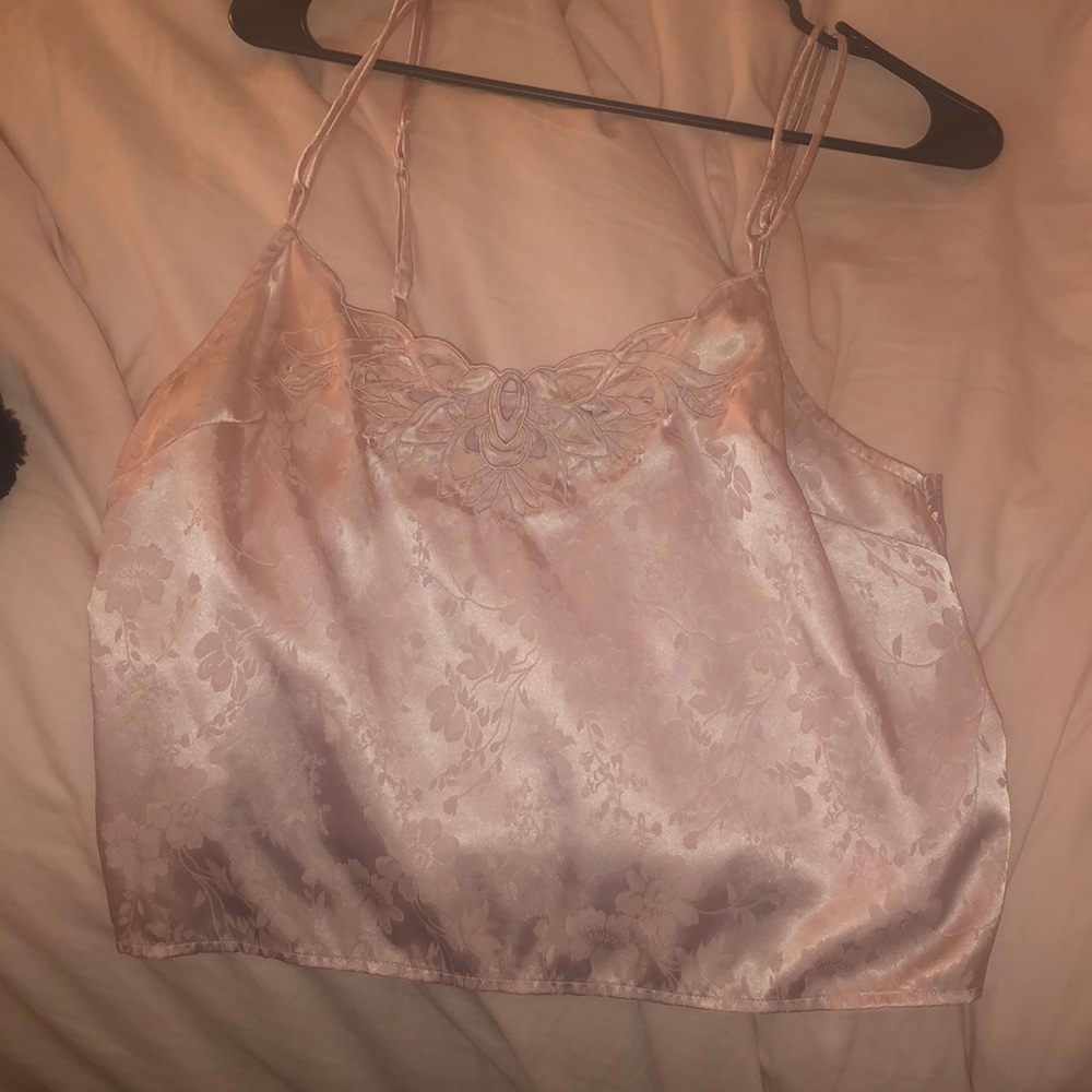 SATIN PINK TANK TOP